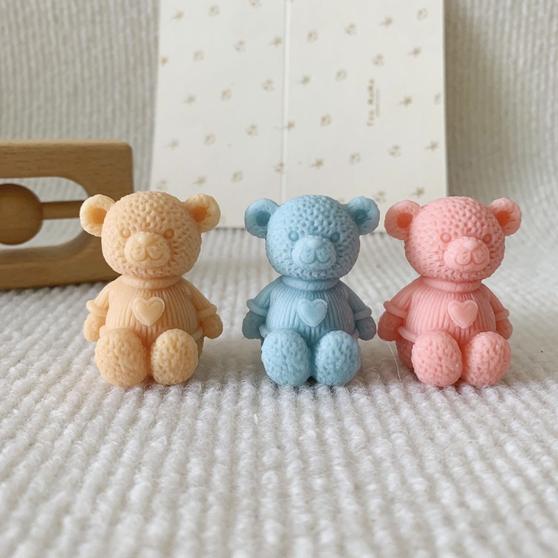 Soap Making Store - Mini Love Bear Candle Silicone Mold