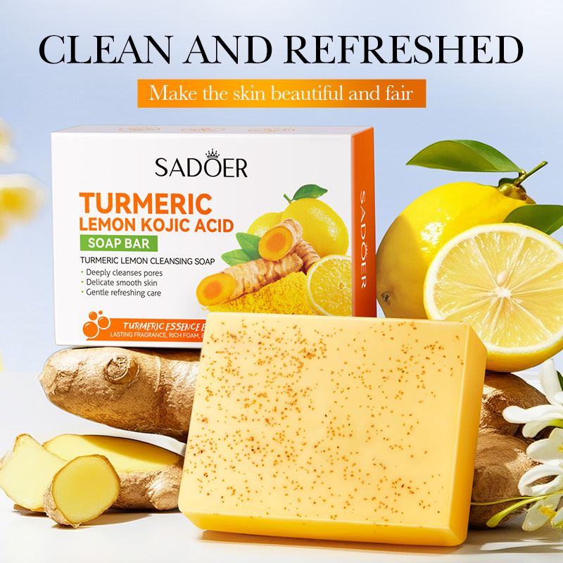 Soap Making Ingredients - 100g Turmeric Lemon Cleansing Soap, Containing
