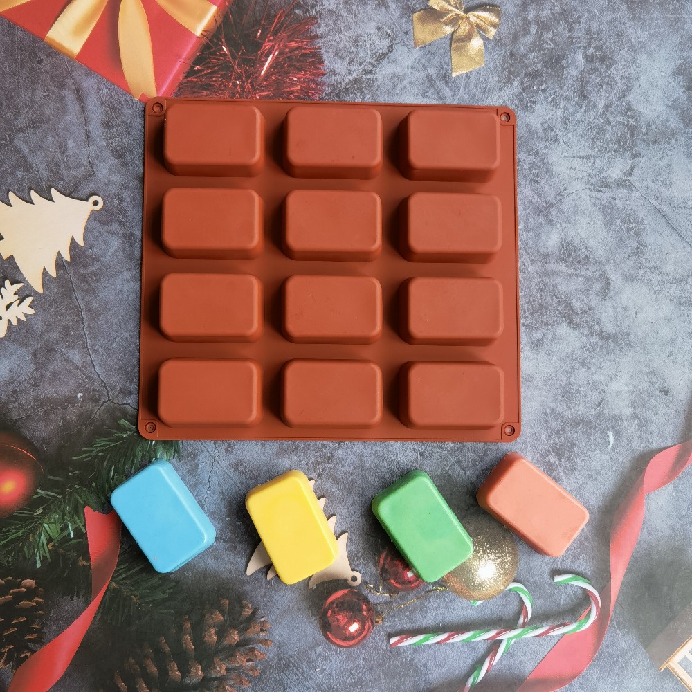 Soap Making Store - 12 Cavity Square Silicone Soap Mold