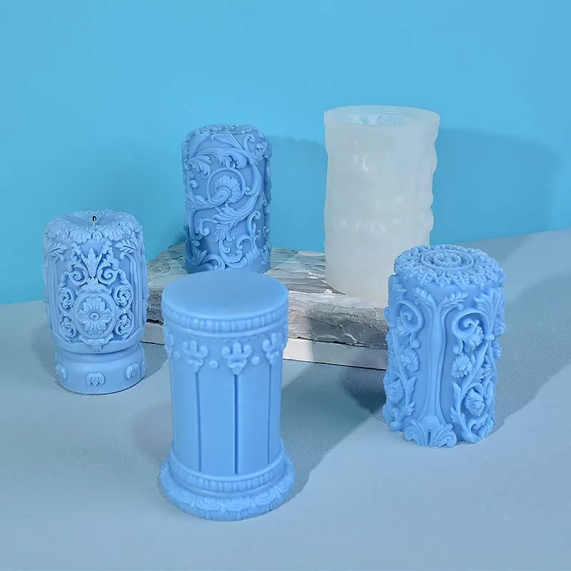 Soap Making Store - Carved Roman Column Candle Silicone Mold