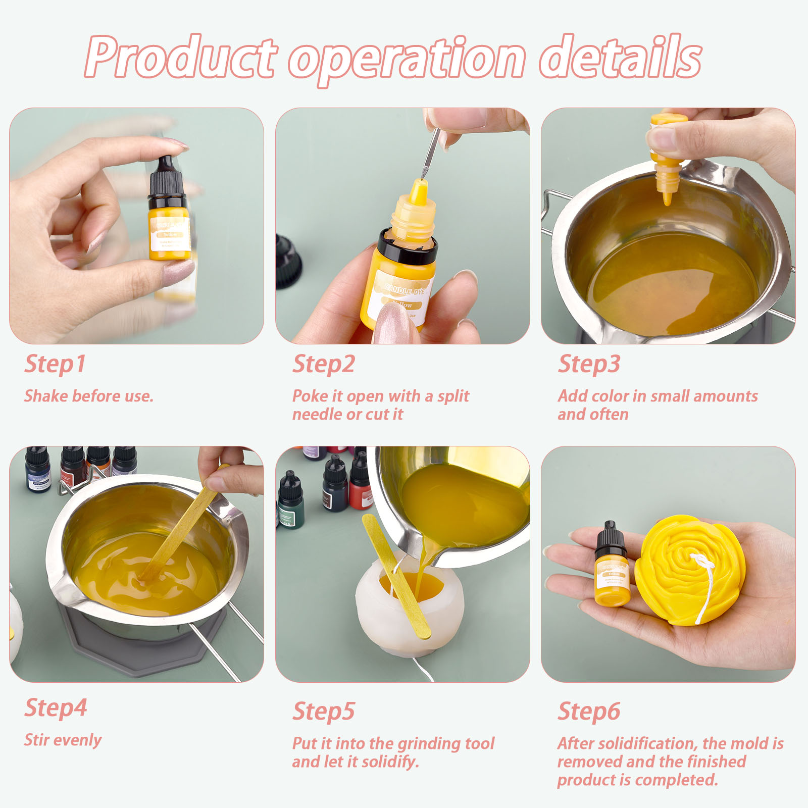 5ml/Bottle Candle Wax Pigment  - Soap Making Liquid 评论和价格