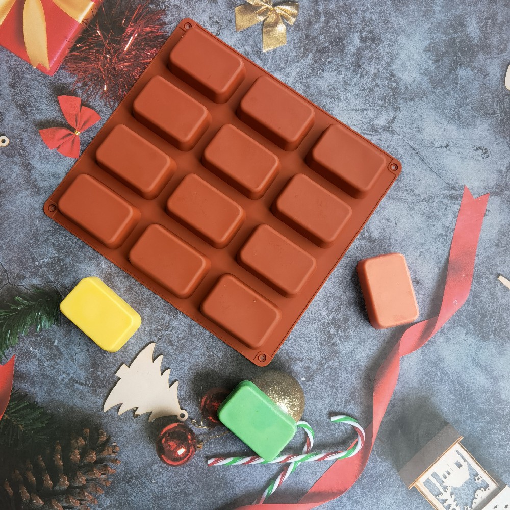 12 Cavity Square Silicone Soap - Soap Making Store 评论和价格